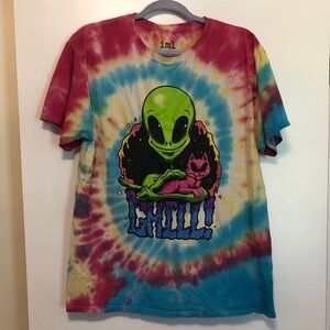 Tie-Dye Alien Graphic T-Shirt